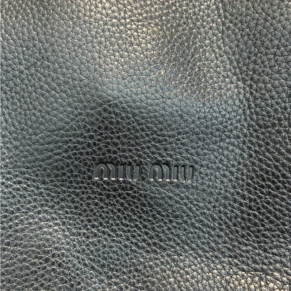 MIUMIU Archive Tote Semi Shoulder bag Logo Leather Black - Picture 5 of 14